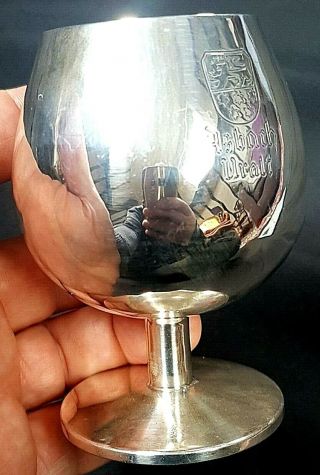 Vintage German Silver Asbach Uralt Brandy Goblet,  Brandy Snifter c1950 2