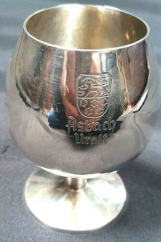 Vintage German Silver Asbach Uralt Brandy Goblet,  Brandy Snifter c1950 3