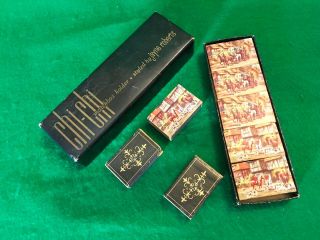 Chi Chi Matchbox Holder Box By Jayne Roberts / 8 Vintage Wax Tipped Match Boxes