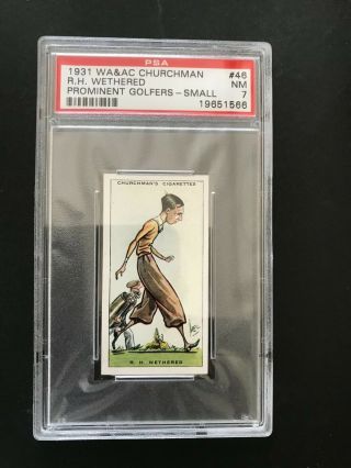 1931 Churchman Prominent Golfers - Small: R H Wethered 46 Psa Grade 7