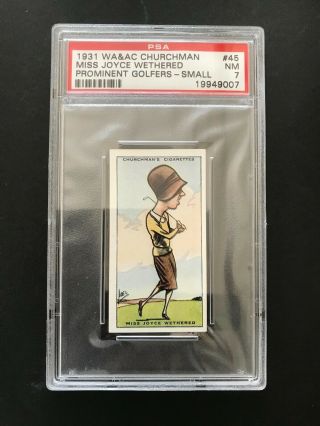 1931 Churchman Prominent Golfers - Small: Miss Joyce Wethered 45 Psa Grade 7
