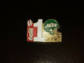 1994 York Jets Football Hat / Lapel Pin Coca - Cola 1