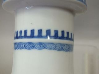 A CHINESE PORCELAIN ROULEAU VASE WITH BLUE FIGURES DECORATION 3