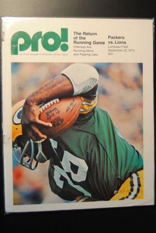 1973 Green Bay Packers Vs Detroit Lions Football Program - John Brockington
