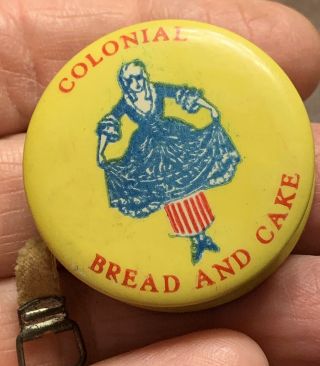 Vintage Celluloid Sewing Tape Measure - Colonial Bread & Cake - Parisian Novelty Co