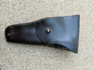 Vintage Leather U.  S.  Military Style Flap Pistol Holder Red /brown