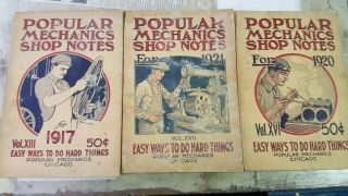 Vintage Popular Mechanics Shop Notes 1917 1920 1921