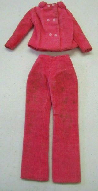 Vtg Barbie Doll Tlc Japanese Exclusive Pink Velvet Pantsuit Pants Jacket 2615