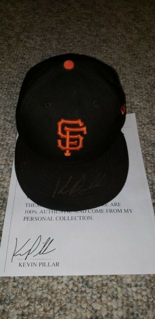 Kevin Pillar San Francisco Giants Game Autograph Hat Mlb All Star