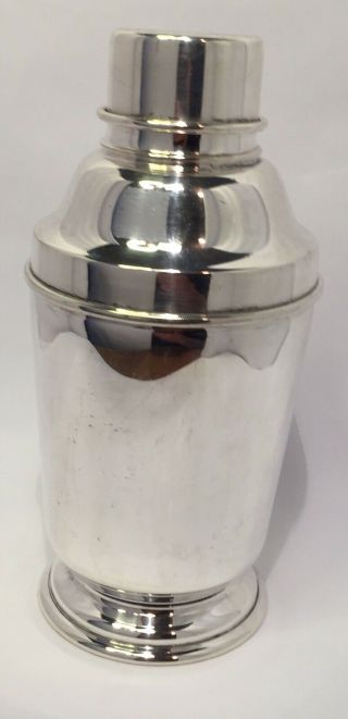 Cocktail Shaker Art Deco Era Silver Plate Unett Plate Great Example