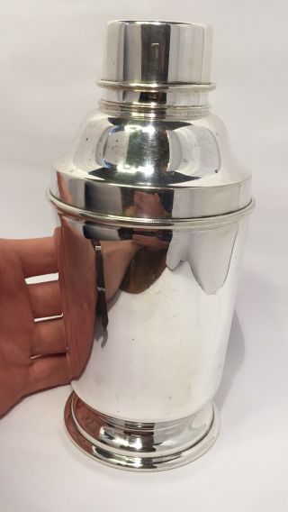 COCKTAIL SHAKER ART DECO ERA SILVER PLATE UNETT PLATE GREAT EXAMPLE 3
