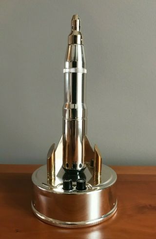 Space Race Atomic Age Brass Bronica Rocket Ship Butane Table Lighter 1960 Japan