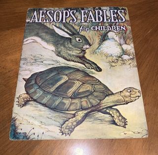 1919 Aesops Fables Children Softcover Book Milo Winter Art Rare 100 Years Old