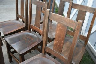 Charles Limbert Arts & Crafts set of 8 Mission Oak Dining Chairs 3