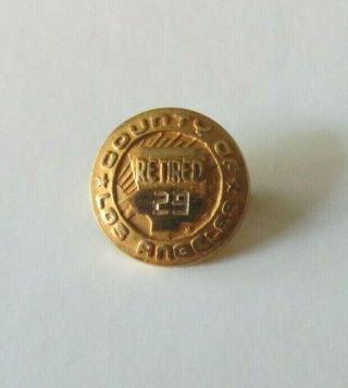 Vintage 14k Yellow Gold Retired Service Award Pin For The County Of Los Angeles