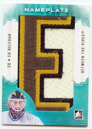 Ed Belfour 2013 - 14 Btp Between The Pipes Nameplate " E " Patch 1/1 Kccs44