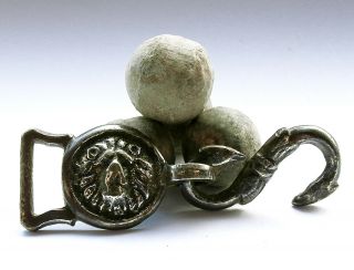 Lead Musket Balls & Miltary Buckle - From Waterloo 1815