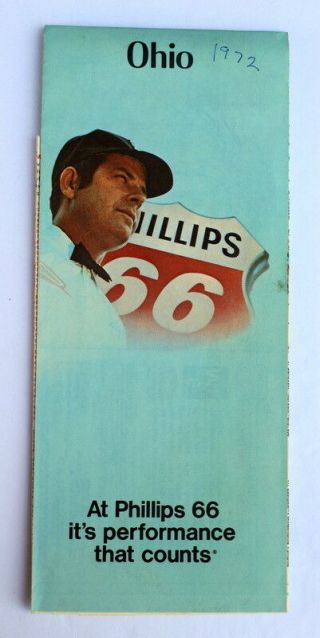 1972 Phillips 66 Ohio Vintage Road Map By Rand Mcnally