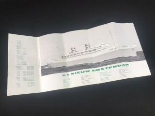 Vtg 1966 Holland America Line Ss Nieuw Amsterdam Cruise Line Plan Brochure