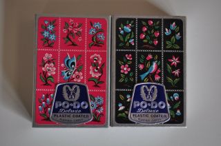 Vintage Playing Cards Po - Do Deluxe Plastic Coated 2 Decks