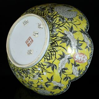 Large Chinese Yellow Ground Porcelain Bowl Dayazhai Guangxu - Republic Period