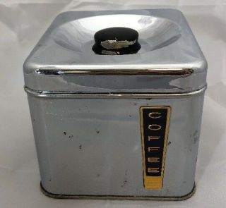 Vintage Lincoln Beautyware Coffee Chrome Metal Kitchen Canister