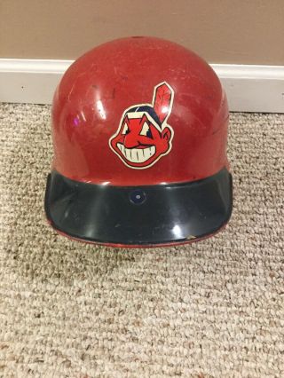 Cleveland Indians Red Batting Helmet Game Used??? Chief Wahoo Mlb