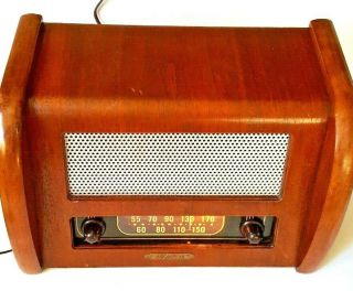 Antique Teletone Vacuum Tube Radio Model 100 Wood Cabinet 2