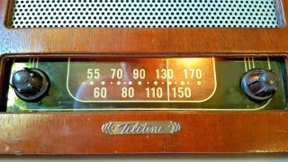 Antique Teletone Vacuum Tube Radio Model 100 Wood Cabinet 3