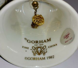Set Of 12 Vintage Gorham Fine China Christmas Bells 1976 - 1987 3