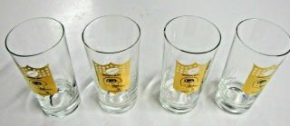 Set Of 4 Vintage 1967 Nfl Green Bay Packers Clear Tall Glasses Nfl