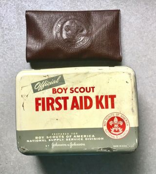 Set Of Vintage Boy Scouts Of America Official First Aid Kit,  Sewing Kit