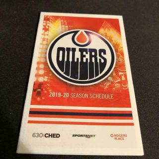 2019 - 20 Edmonton Oilers Hockey Pocket Schedule