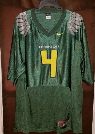 Nike Team Oregon Ducks Men’s Jersey Green 4 Football Shirt Top Size Xl