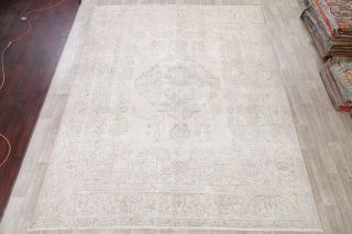 Antique Muted Wool Area Rug Hand - Knotted Distressed Oriental Floral 10 ' x 12 ' 3