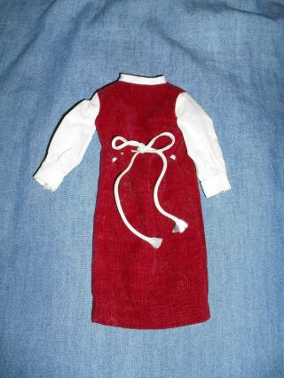 Vintage American Character Tressy Doll Dress Sophisticated Lady Red Velvet Exc