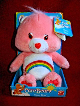 Care Bears Plush 8 " Cheer Bear 2002 W/original Box/tags