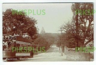 Old Tram Postcard Fulwood Sheffield Yorkshire F.  K.  Real Photo Vintage 1903