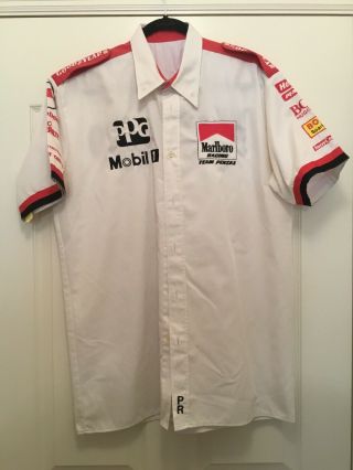 Penske Racing Indy Car Ppg Mobil 1 Team Issued Button Down Crew Shirt Marlboro