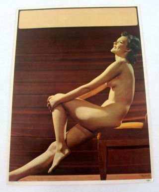 Rare Vintage " Eve " Salesman Sample Pin Up Art Calendar Litho