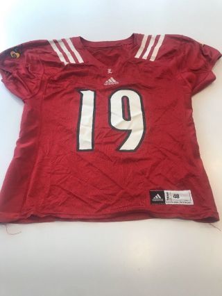 Game Worn Louisville Cardinals Ul Football Jersey Adidas Size 48 19