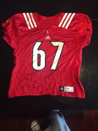 Game Worn Louisville Cardinals Ul Football Jersey Adidas Size 50 67