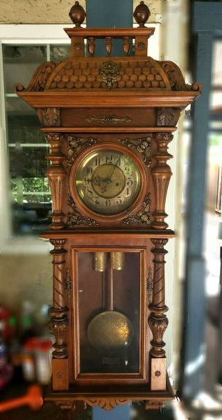 Antique Two Weights Gustav Becker Wall Clock