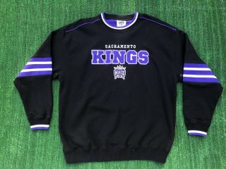 Vintage Nba Sacramento Kings Basketball Lee Sport Sweatshirt Size Xl Black