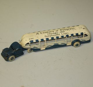 Antique Arcade 1933 Century Of Progress Greyhound Toy Bus – Cast Iron – 14 Inche