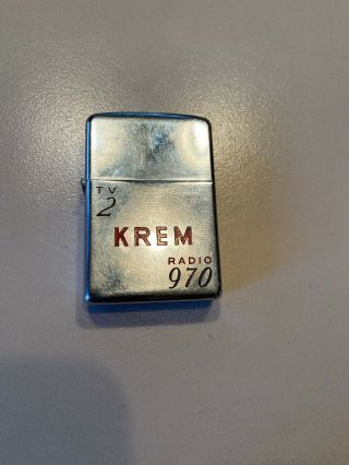 Vintage Zippo Advertising Lighter Krem Tv 2 Radio 970