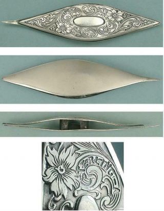 Antique Sterling Silver Tatting Shuttle by Webster Co.  Circa 1920s 2