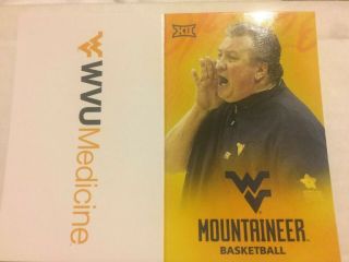West Virginia Mountaineers - - 2019 - 20 Basketball Pocket Schedule - - Bob Huggins