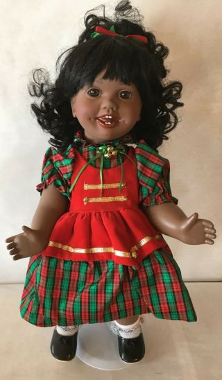 Vtg Virginia Ehrlich Turner African American Doll 77/300 20 " Christmas Molly 