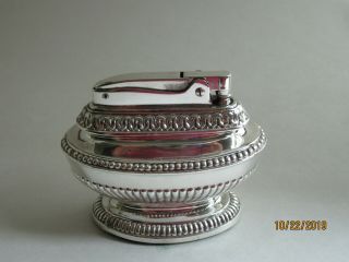 Vintage Ronson Queen Anne Silver Plated Table Lighter 2